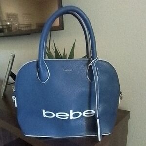 Bebe Blue Retro Dome Satchel bag Purse